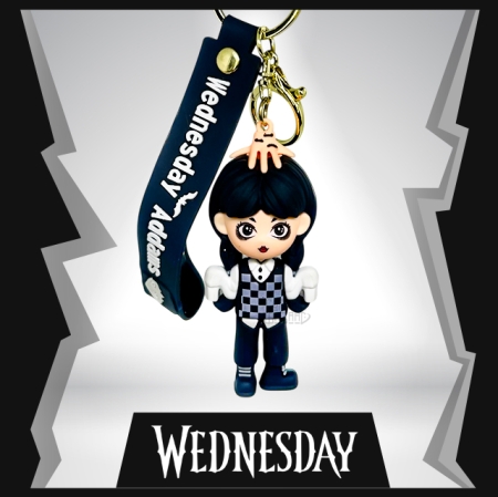 Wednesday Addams 3D Rubber Keychain