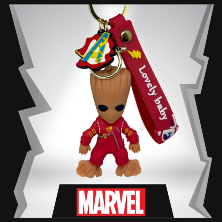 Groot 3D Rubber Keychain