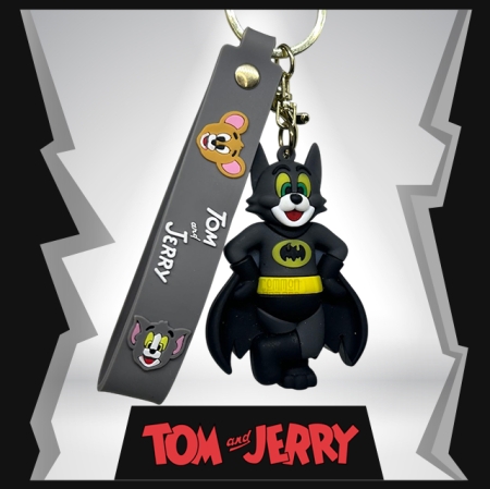 Tom Batman Style 3D Rubber Keychain