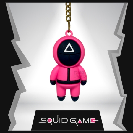 Squid Game Triangle Security 3D Rubber Keychain