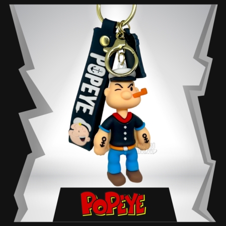 Popeye  3D Rubber Keychain