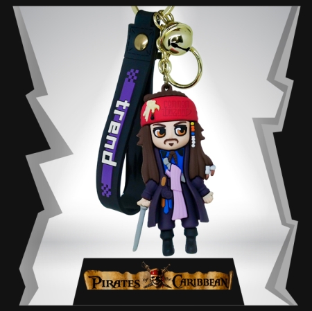 Captain Jack Sparrow   3D Rubber Keychain