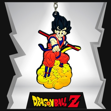 Son Goku With Cloud  2D Rubber Keychain