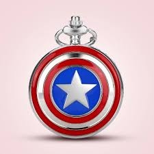 Captain America Shield Design Pocket Watch