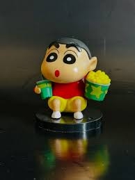 Shinchan with popcorn and a drink. Mini Action figure 7 cm 