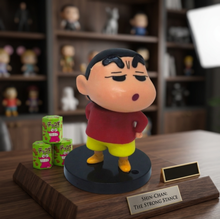 Shin-chan "The Angry face holding hand back stand " Mini Action Figure 7 cm 