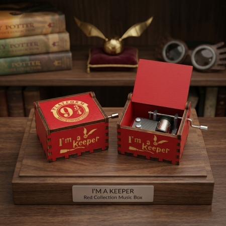 The Keeper’s Melody: "I'm a Keeper" Red Collection Wooden Music Box
