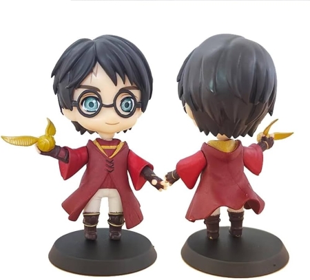 Harry Potter - Harry Potter Gryffindor Quidditch uniform holding a small golden snitch. mini action figure