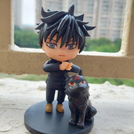Jujutsu  Kaisen -  Megumi Fushiguro with Divine Dogs Black Hound  mini action figure 