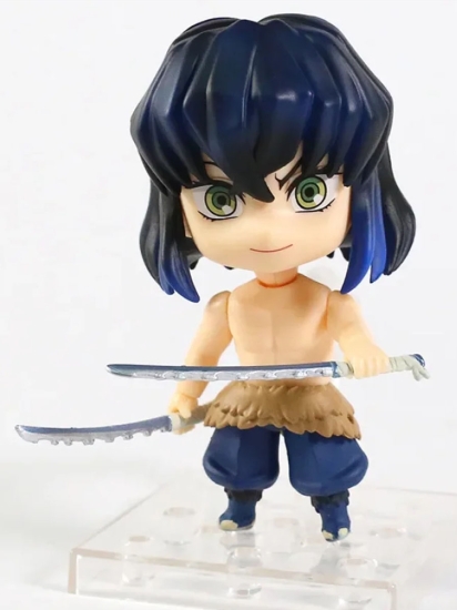 Demon Slayer - Inosuke Hashibira ( Holding his jagged blue nichirin swords. ) mini action figure 