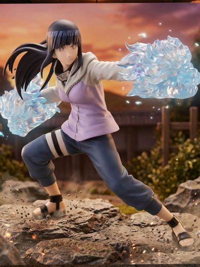 Naruto Shippuden   - Hinata Hyuga  ( Twin Lion Fists attack with blue translucent energy effects. )  action figure 16cm 