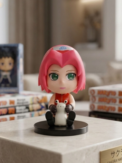 Naruto Shippuden - Sakura Haruno with slug  ( sitting pose )  mini action figure 