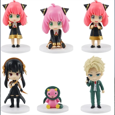 Spy x Family - DECOR SPIRIT Spy x Family 6 Pcs Figure Set Loid Forger, Yor, Anya Forger mini Action  Figure, 11cm 