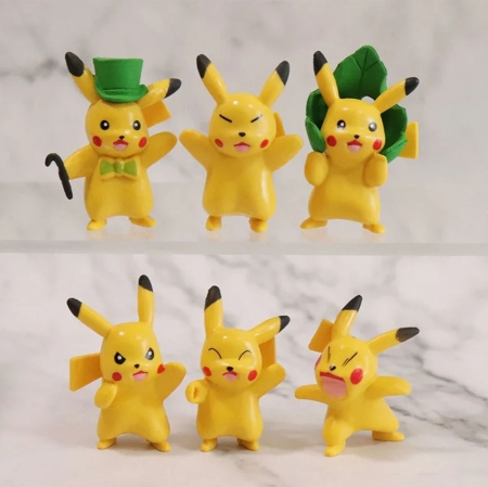 Pokemon - Pikachu's Mood ( 6 unique poses )  mini action figure 