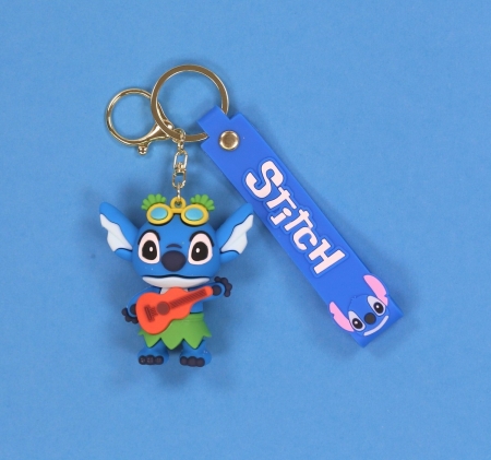Stitch ( with sunglasses and ukulele ) 3D Rubber Keychain 