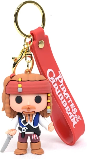 Pirates of the Caribbean -  Captain Jack Sparrow 3D Rubber Keychain 