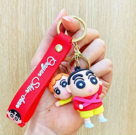 Shinchan with Himawari  3D Rubber Keychain