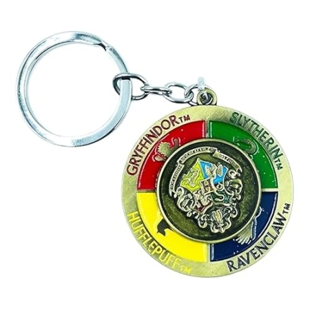 Hogwarts Logo Metal Spinner  Keychain 