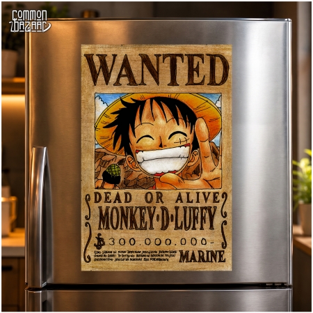 Monkey D. Luffy Wanted Fridge Magnet – 8 cm