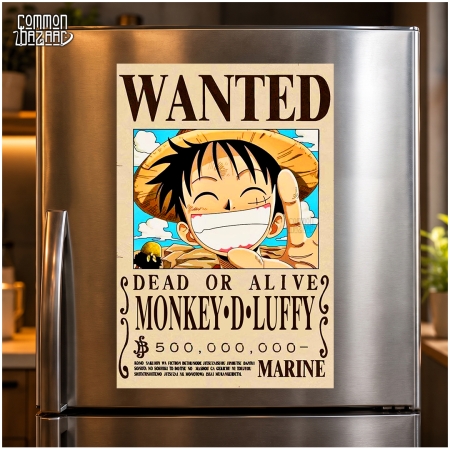 Monkey D. Luffy Wanted Fridge Magnet – 8 cm