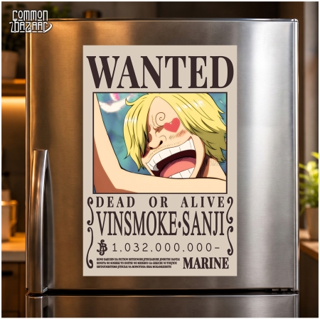 Vinsmoke Sanji Wanted Fridge Magnet – 8 cm
